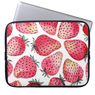 Housse Pour Ordinateur Portable Motif de fraises d'aquarelle.