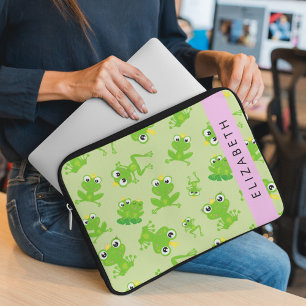 Housse Pour Ordinateur Portable Motif de grenouille, Grenouille verte, Prince de g