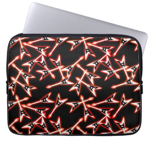 Housse Pour Ordinateur Portable Motif de guitare électrique en métal lourd rouge e