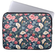 Motif de jardin floral bleu marine romantique