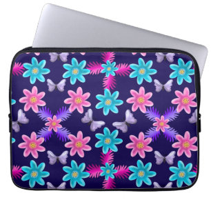 Housse Pour Ordinateur Portable Motif de jardin papillon pastel Cottagecore