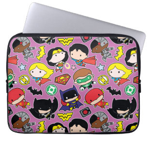 Housse Pour Ordinateur Portable Motif de la Ligue de Justice de Chibi sur le viole