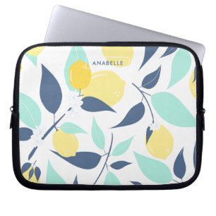 Housse Pour Ordinateur Portable Motif de menthe et citron jaune