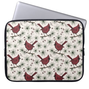 Housse Pour Ordinateur Portable Motif de Noël des Cardinaux rouges d'hiver