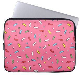 Housse Pour Ordinateur Portable Motif de paillettes de bonbons roses amusants