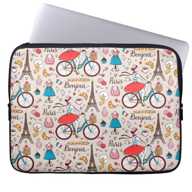 Housse Pour Ordinateur Portable Motif de Paris France (Devant)