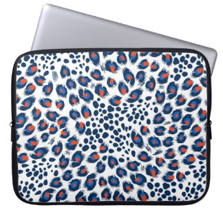 Housse Pour Ordinateur Portable Motif de peau de léopard. Vintage. 