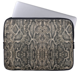 Housse Pour Ordinateur Portable motif de peau de serpent brun  
