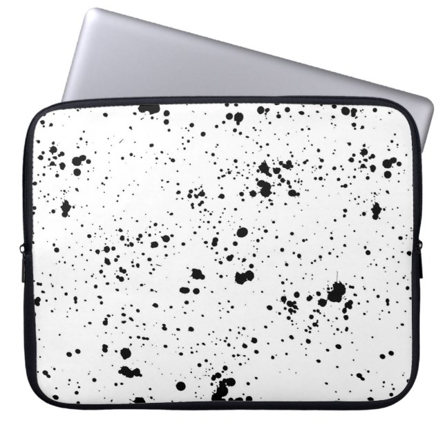 Housse Pour Ordinateur Portable Motif de peinture noire (Devant)