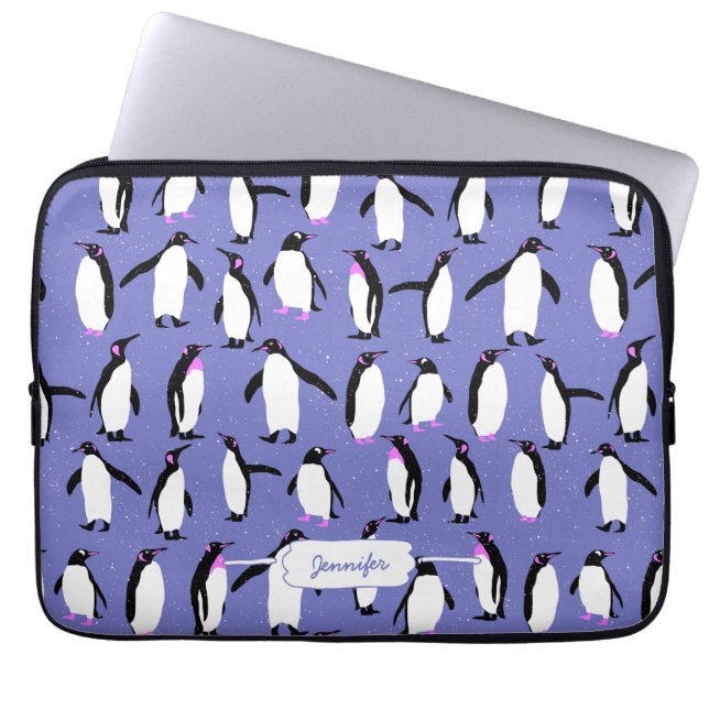 Housse Pour Ordinateur Portable Motif de pingouin d'hiver mignon (Devant)