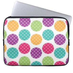 Housse Pour Ordinateur Portable Motif de points coloré d'été