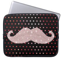 Motif de pois rose Girly drôle de moustache de