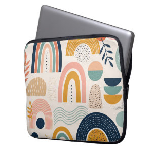 Housse Pour Ordinateur Portable Motif de surface abstrait en arc de prisme pastel