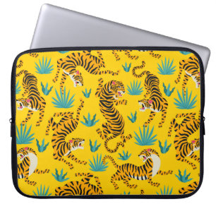 Housse Pour Ordinateur Portable Motif de tigre d'or asiatique