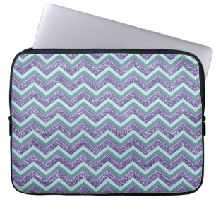 Housse Pour Ordinateur Portable Motif de verre Amethyst Zigzag
