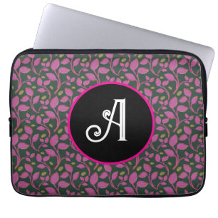 Housse Pour Ordinateur Portable Motif de vigne botanique rose   Feuille florale él