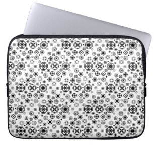 Housse Pour Ordinateur Portable Motif décoratif arabesque noir blanc mignon