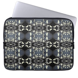 Housse Pour Ordinateur Portable Motif décoratif noir et blanc
