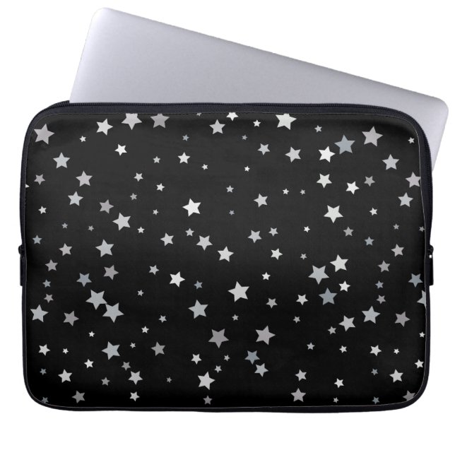 Housse Pour Ordinateur Portable Motif des étoiles d'argent mignonnes | Toute coule (Devant)