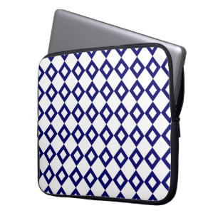 Housse Pour Ordinateur Portable Motif Diamond White and Navy
