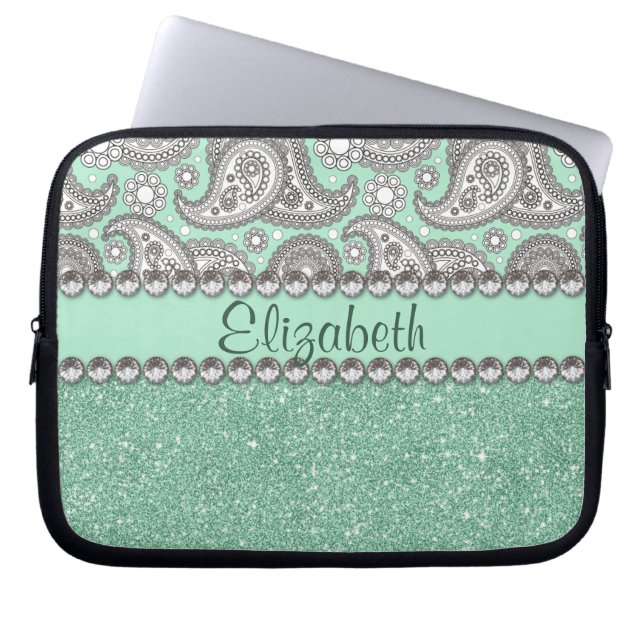 Housse Pour Ordinateur Portable Motif d'impression de fausse pierre de Paisley de (Devant)