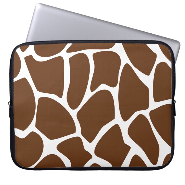 Housse Pour Ordinateur Portable Motif d'impression de girafe dans Brown foncé (Devant)