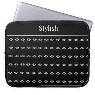 Housse Pour Ordinateur Portable Motif élégant en gris noir et argent
