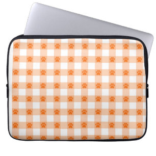 Housse Pour Ordinateur Portable Motif Empreinte de patte Orange - Joli Conception