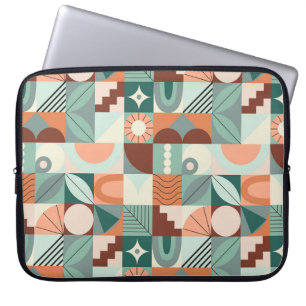 Housse Pour Ordinateur Portable Motif en mosaïque abstrait et géométrique.