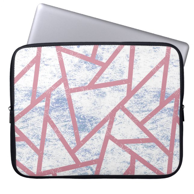 Housse Pour Ordinateur Portable Motif en mosaïque rose et bleu (Devant)