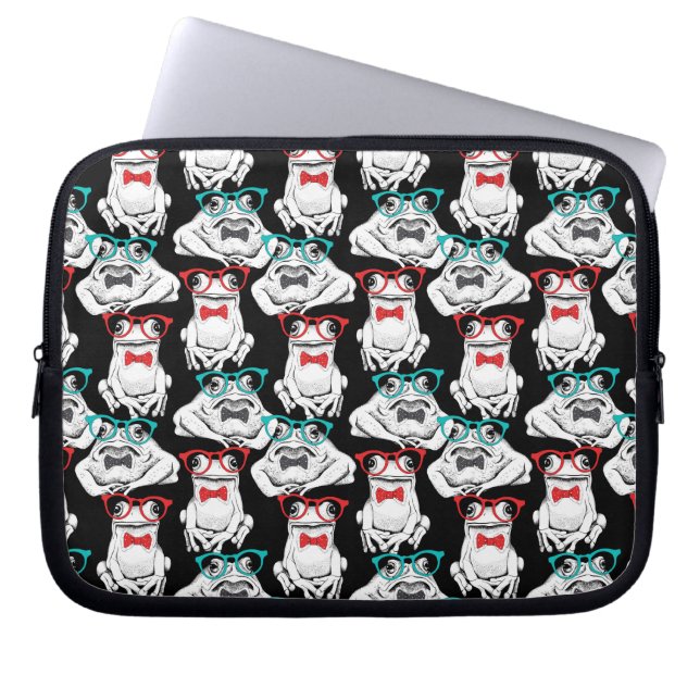 Housse Pour Ordinateur Portable Motif en verre de grenouille (Devant)