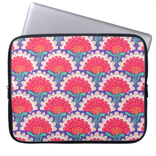 Housse Pour Ordinateur Portable Motif ethnique vintage avec fleurs. Design floral