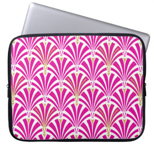 Housse Pour Ordinateur Portable Motif éventail Art Déco - rose menthe poivrée