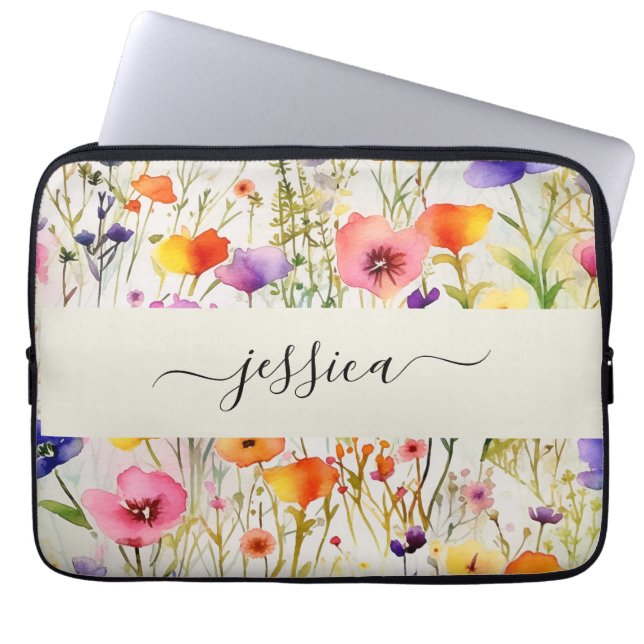 Housse Pour Ordinateur Portable Motif fleur sauvage chic (Devant)