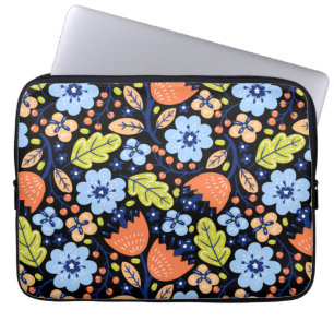 Housse Pour Ordinateur Portable Motif floral coloré brillant