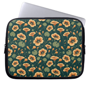 Housse Pour Ordinateur Portable Motif floral de Nasturtium actif