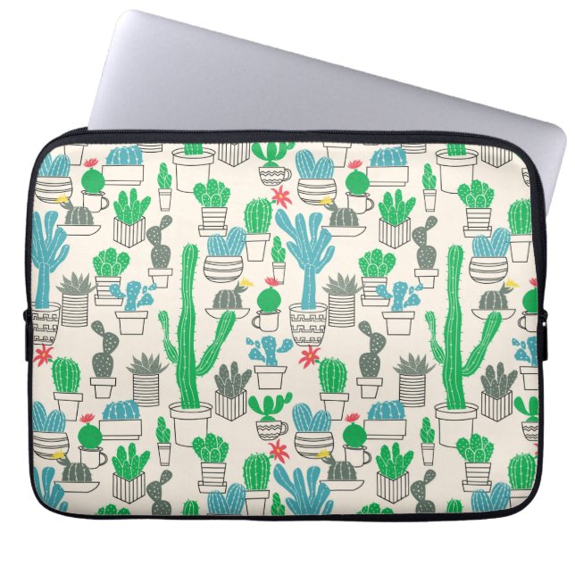 Housse Pour Ordinateur Portable Motif floral naturel mignon de cactus (Devant)