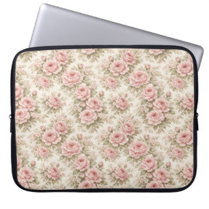 Housse Pour Ordinateur Portable Motif floral sans couture de rose vintage élégant