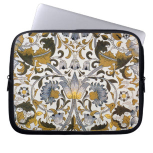 Housse Pour Ordinateur Portable Motif floral William Morris Lodden : bleu or