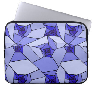 Housse Pour Ordinateur Portable Motif géométrique abstrait bleu