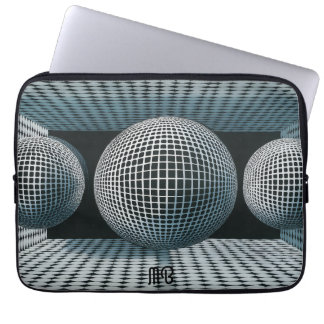 Housse Pour Ordinateur Portable Motif géométrique abstrait moderne noir et blanc 1