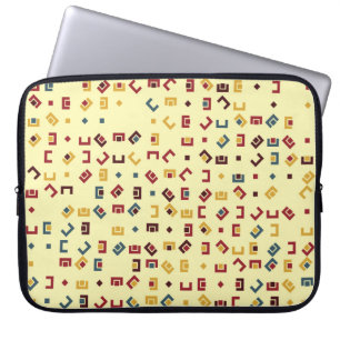 Housse Pour Ordinateur Portable Motif géométrique avec éléments colorés, vintage 