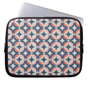 Housse Pour Ordinateur Portable Motif géométrique bleu et corail