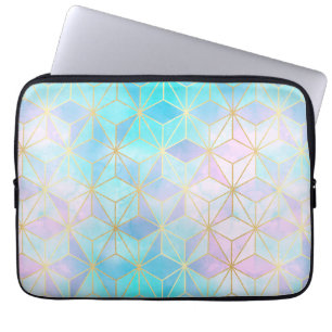 Housse Pour Ordinateur Portable Motif géométrique en verre Iridescente