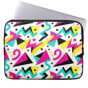 Housse Pour Ordinateur Portable Motif géométrique Memphis des années 80