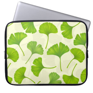 Housse Pour Ordinateur Portable Motif Ginkgo sur blanc