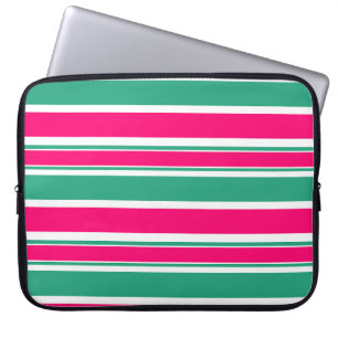 Housse Pour Ordinateur Portable Motif horizontal rayé rouge-vert