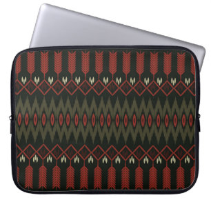 Housse Pour Ordinateur Portable motif ikat. Ornement géométrique sans couture. Eth