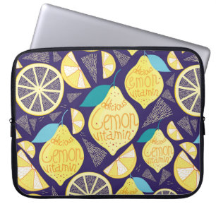 Housse Pour Ordinateur Portable Motif lumineux de citrons et de clous de girofle s