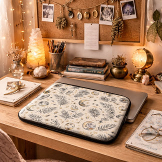 Housse Pour Ordinateur Portable Motif Lunaire Céleste Étoiles Mystiques